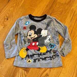 Disney Mickey Mouse Gray Long Sleeve Tee (Size 3T)